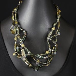 Biwas, Baroque Pearl & Crystal Necklace